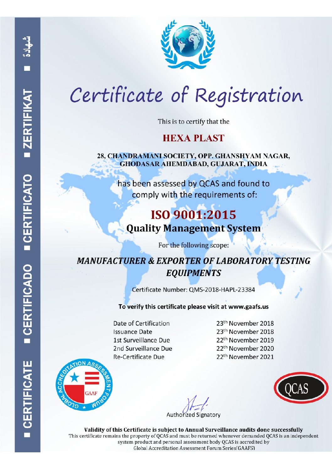 Certificate of Registration